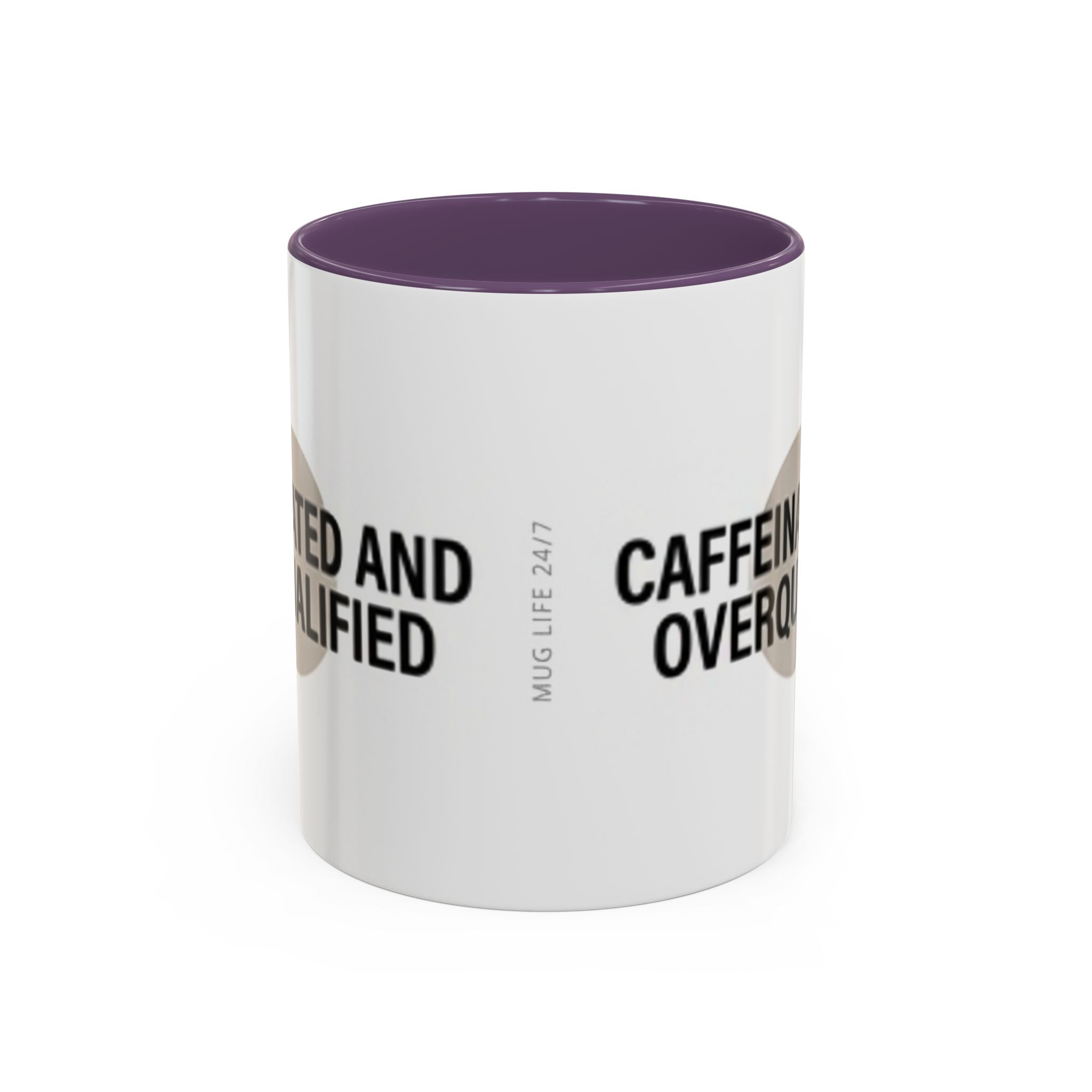 Caffeinated and Overqualified Accent Coffee Mug — 11/15oz