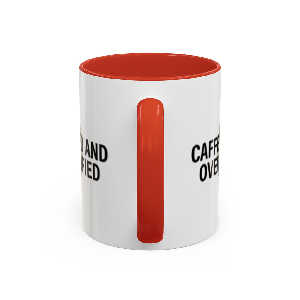 Caffeinated and Overqualified Accent Coffee Mug — 11/15oz