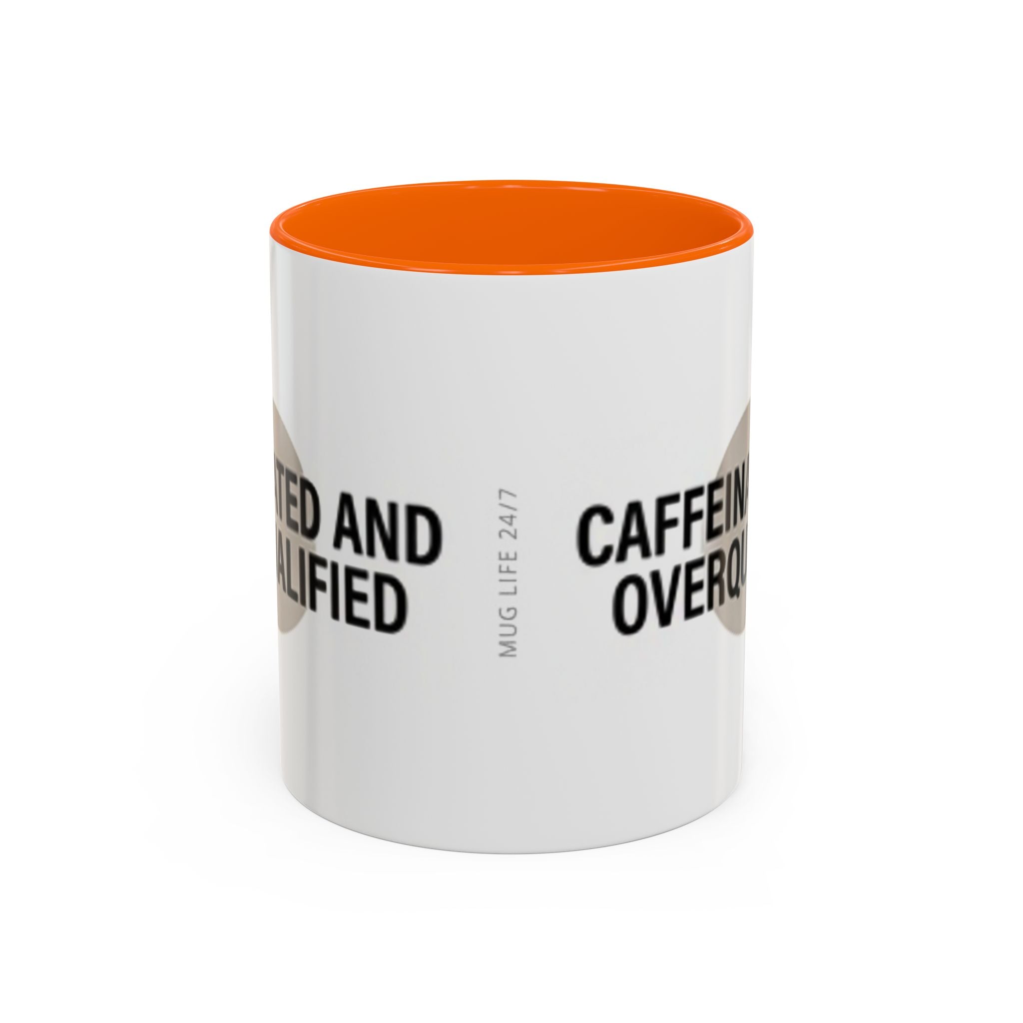 Caffeinated and Overqualified Accent Coffee Mug — 11/15oz