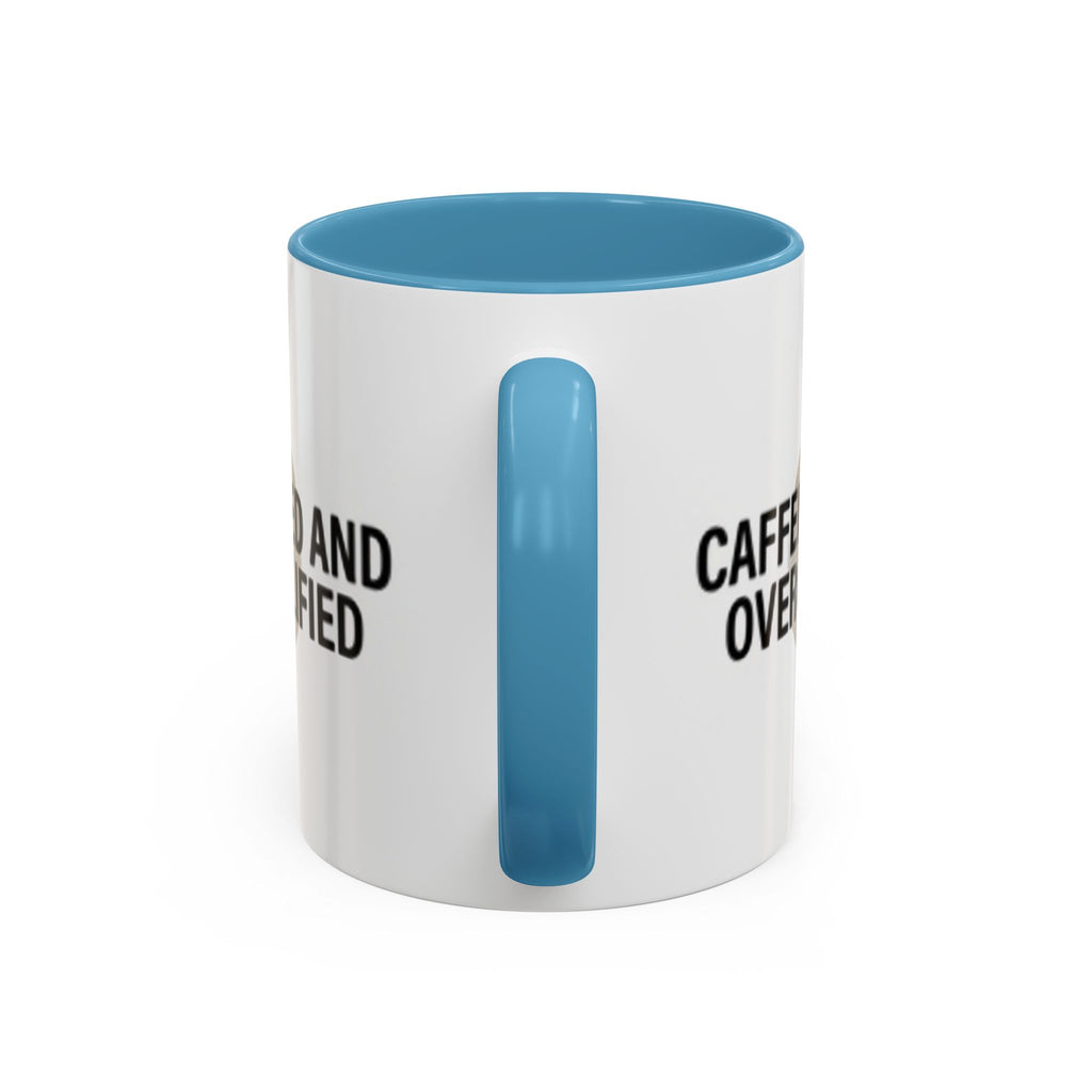 Caffeinated and Overqualified Accent Coffee Mug — 11/15oz
