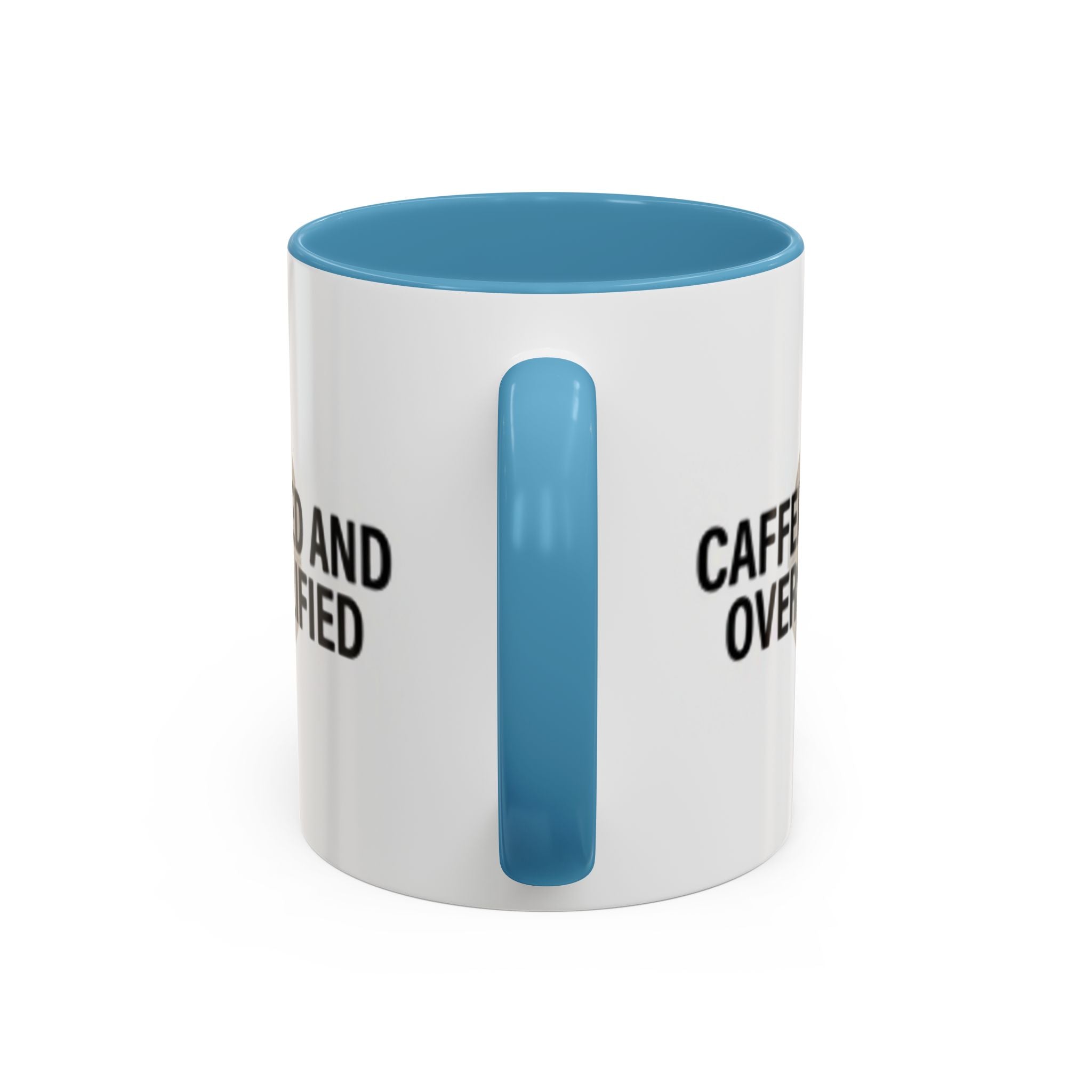 Caffeinated and Overqualified Accent Coffee Mug — 11/15oz