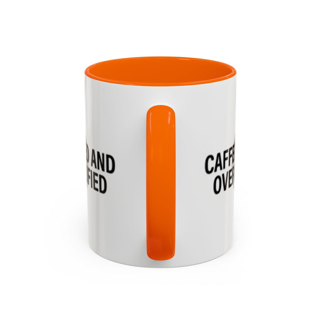 Caffeinated and Overqualified Accent Coffee Mug — 11/15oz