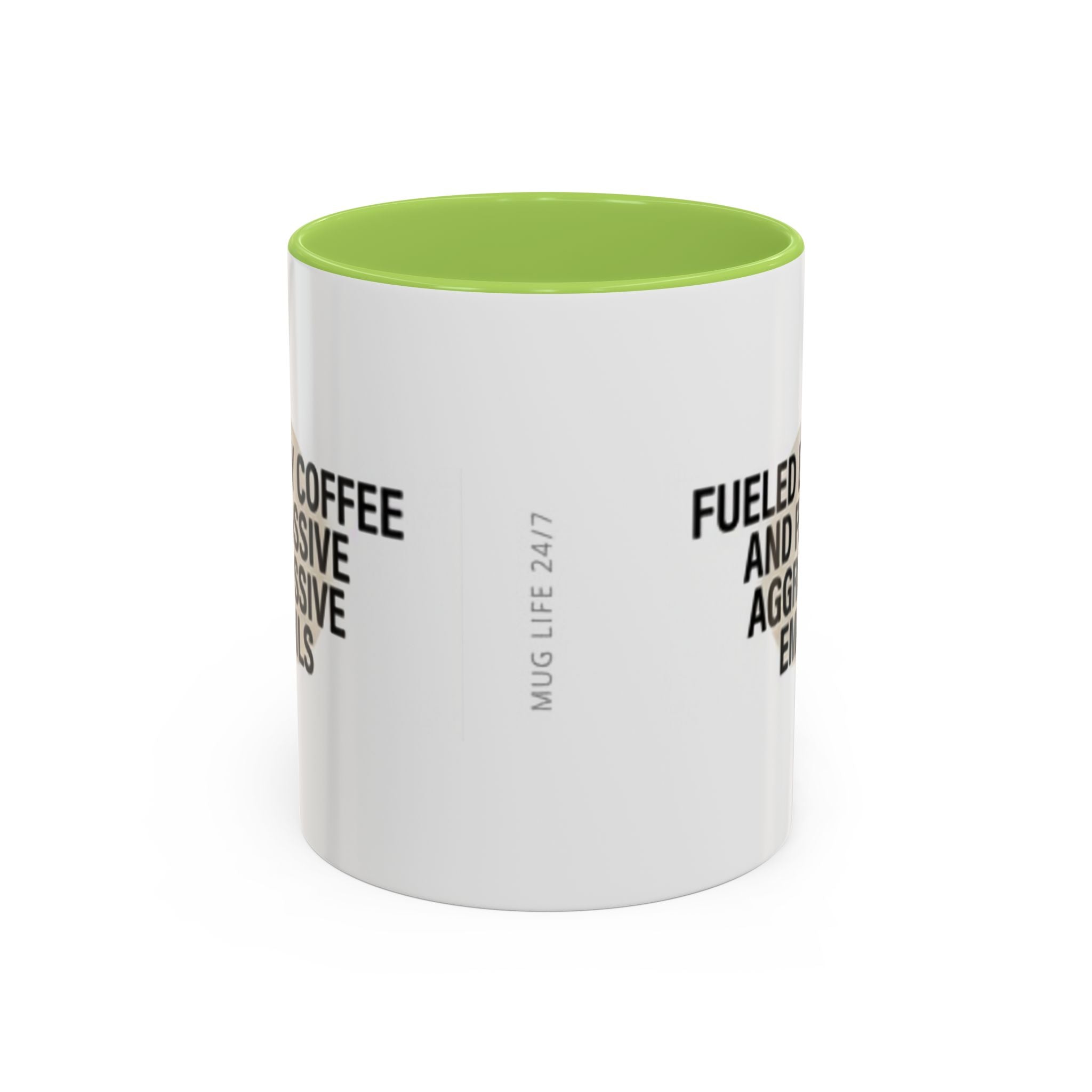 Fueled by Coffee and Passive Aggressive Emails Accent Coffee Mug — 11/15oz