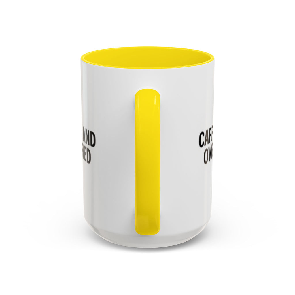 Caffeinated and Overqualified Accent Coffee Mug — 11/15oz