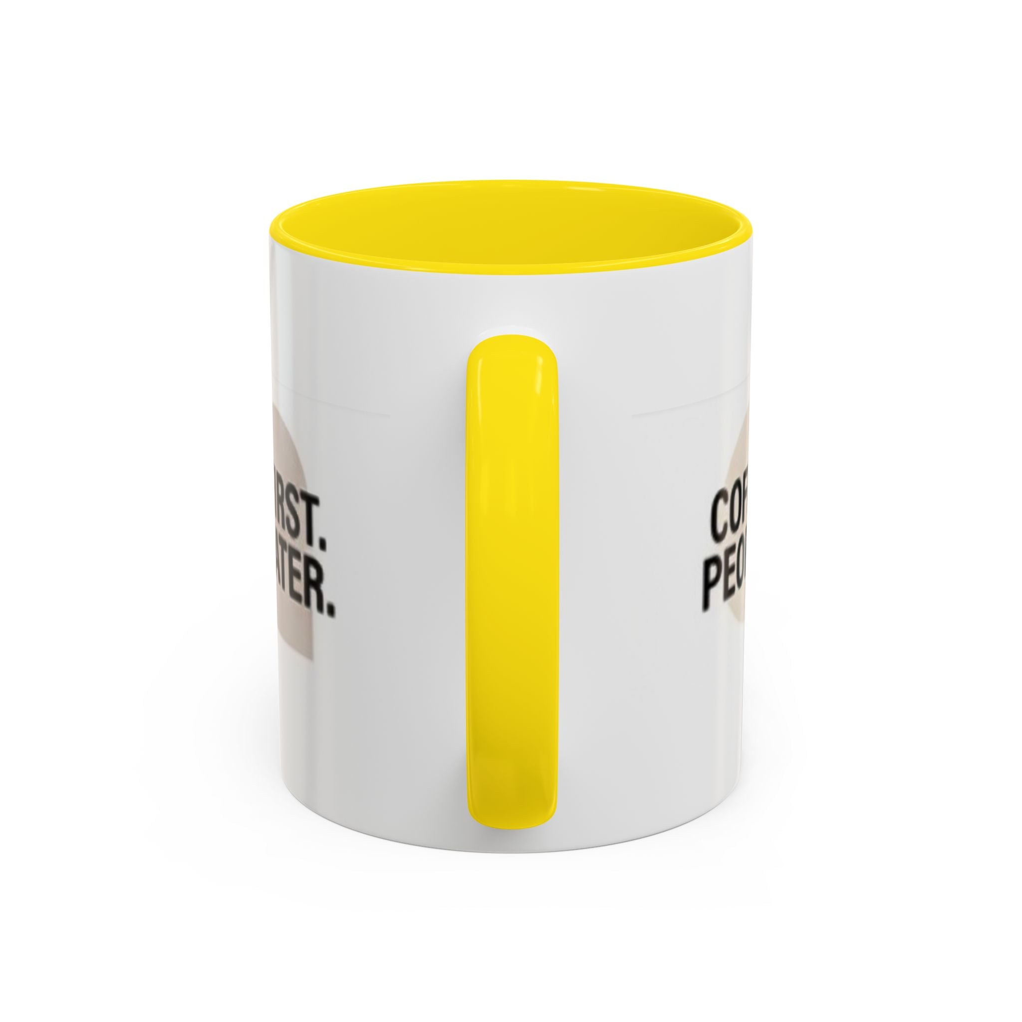 Accent Coffee Mug — "Coffee First. People Later." Ceramic 11/15oz
