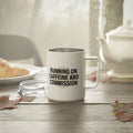 Insulated Coffee Mug — "Running on Caffeine and Commission" (10oz)