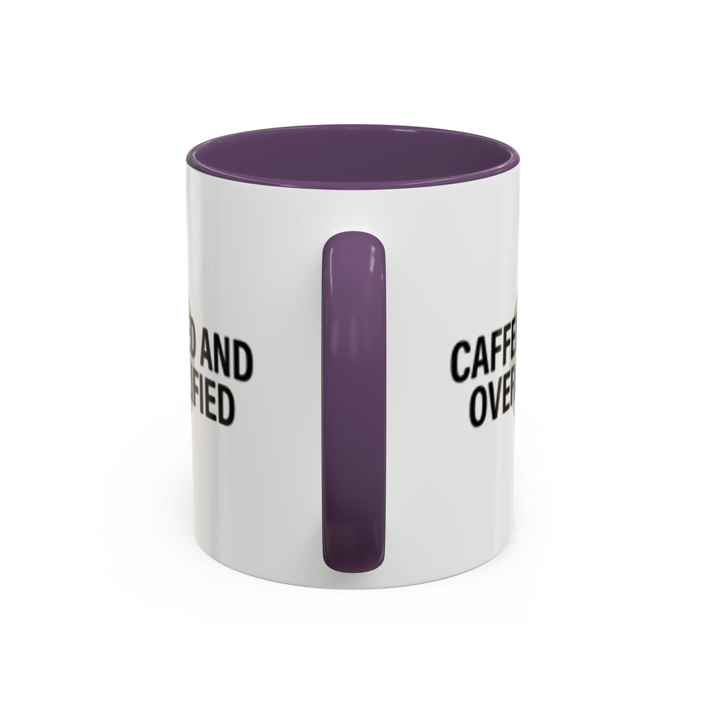 Caffeinated and Overqualified Accent Coffee Mug — 11/15oz