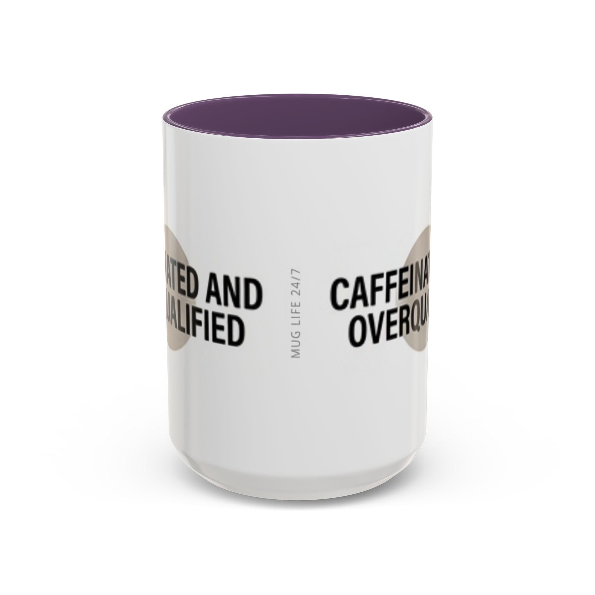 Caffeinated and Overqualified Accent Coffee Mug — 11/15oz