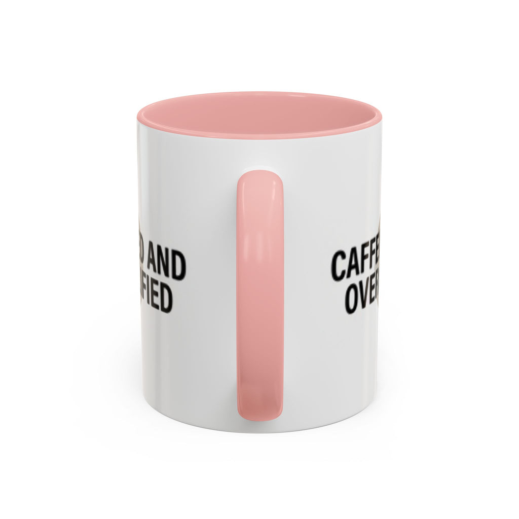 Caffeinated and Overqualified Accent Coffee Mug — 11/15oz