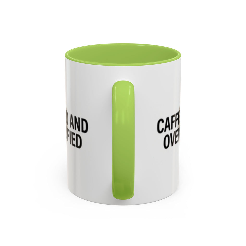 Caffeinated and Overqualified Accent Coffee Mug — 11/15oz