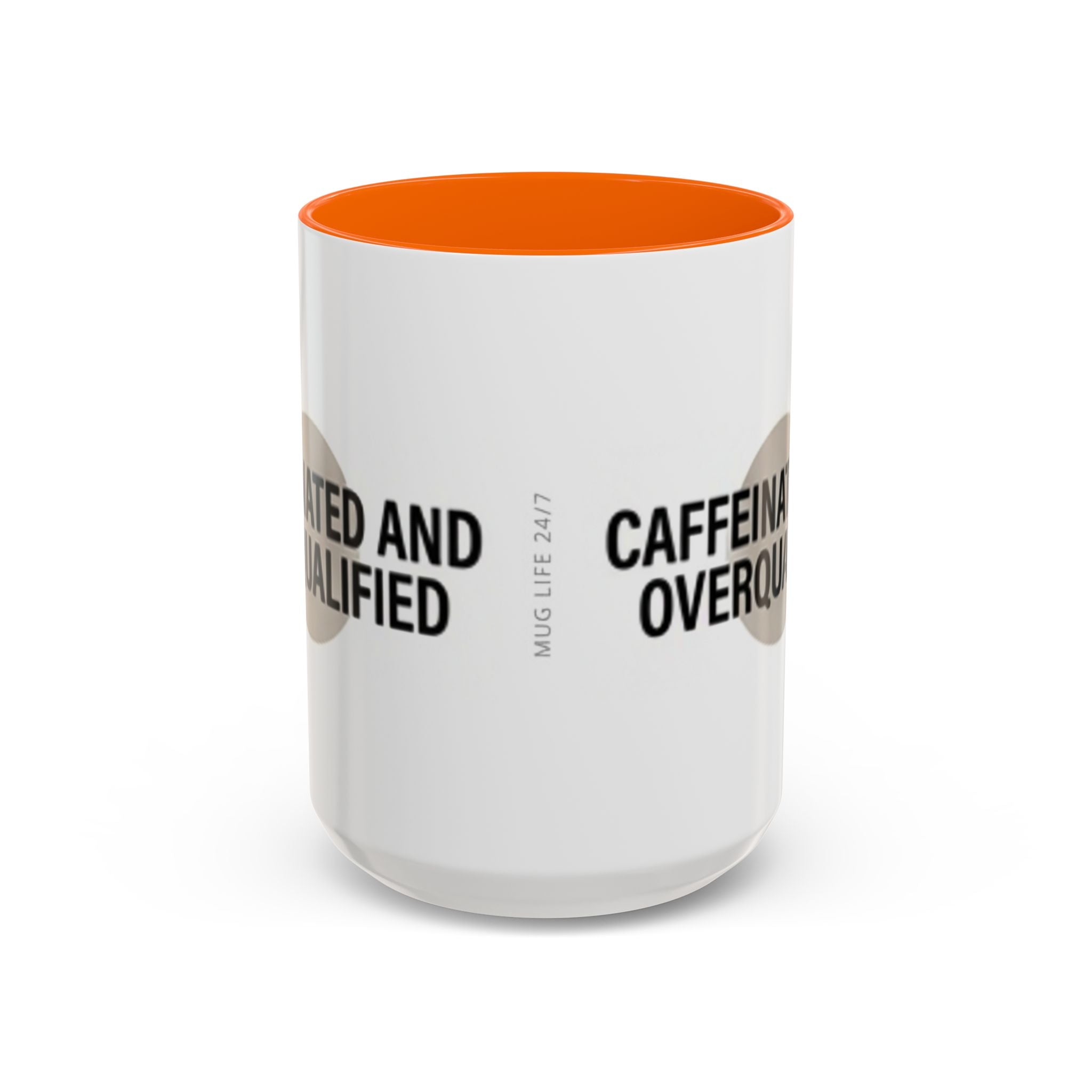 Caffeinated and Overqualified Accent Coffee Mug — 11/15oz