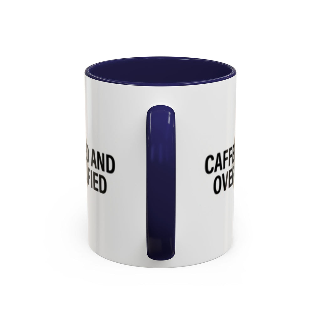 Caffeinated and Overqualified Accent Coffee Mug — 11/15oz