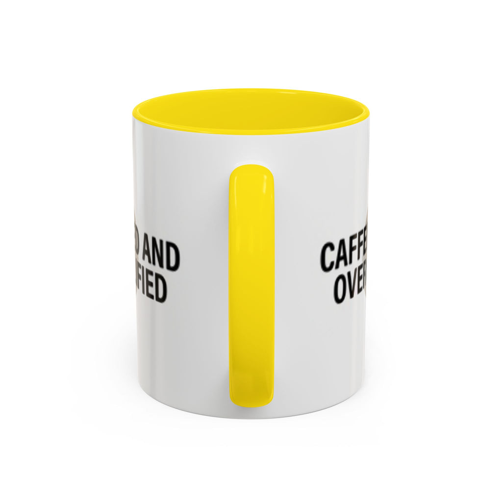 Caffeinated and Overqualified Accent Coffee Mug — 11/15oz
